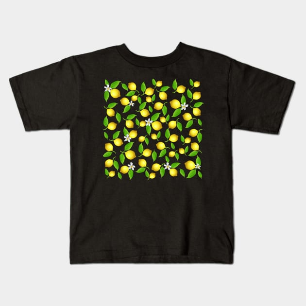 Lemon Pattern Kids T-Shirt by valentinahramov